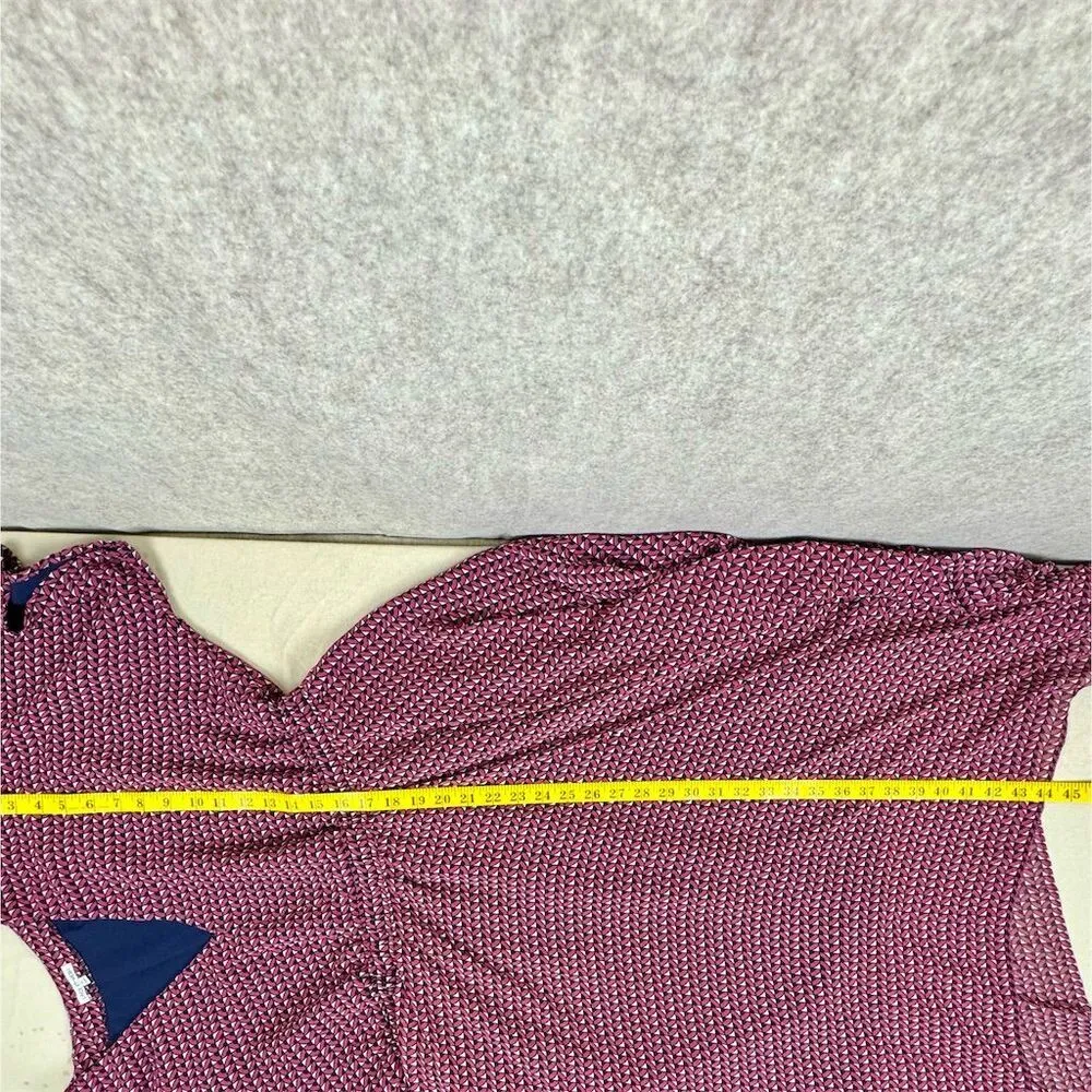 V-Neck Short Sleeve Dress Geometric Print Size XL asymmetrical - Image 7