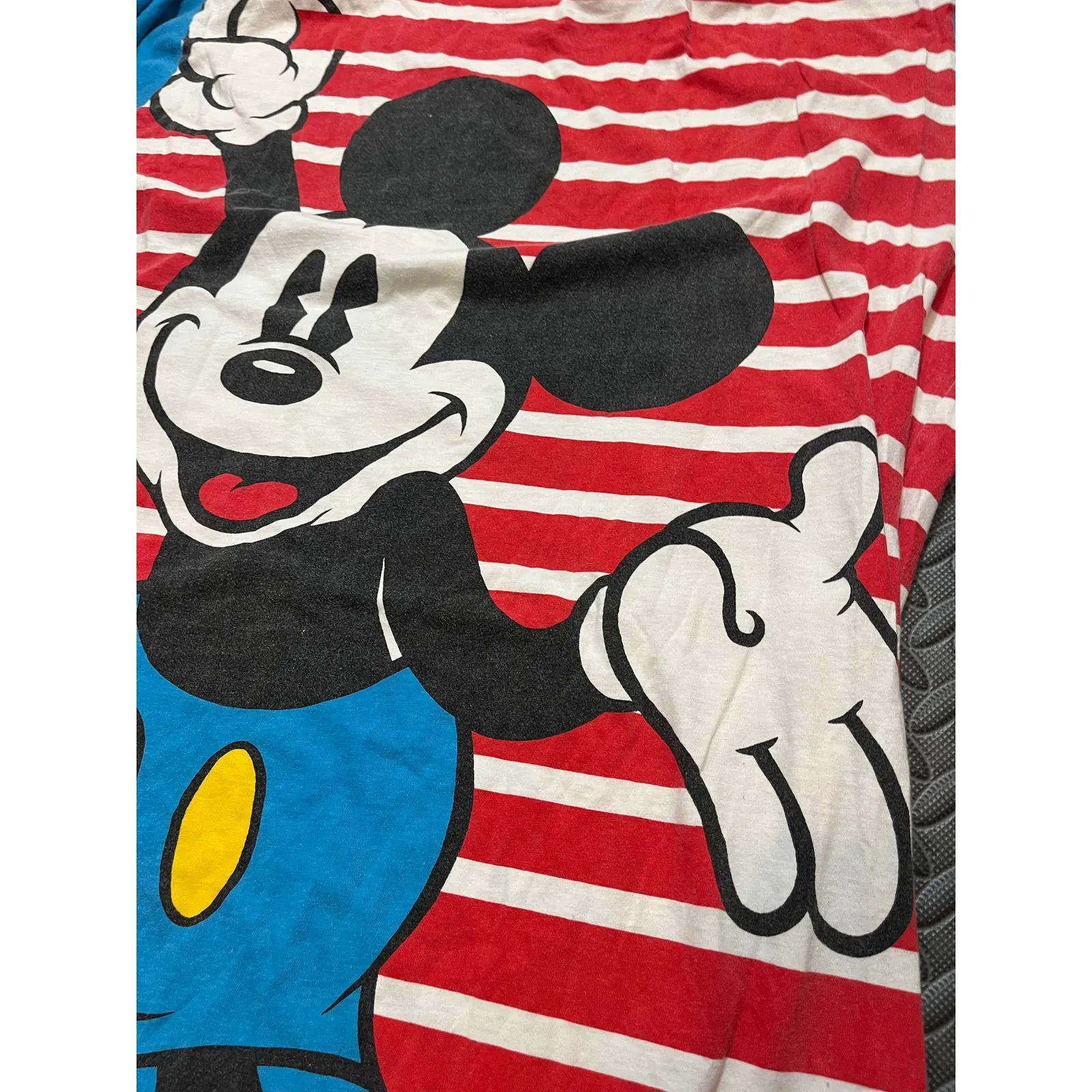 RARE Vintage Mickey‎ Mouse Disney Single Stitch Nigh Gown Shirt AOP OS Red Size L - Image 8