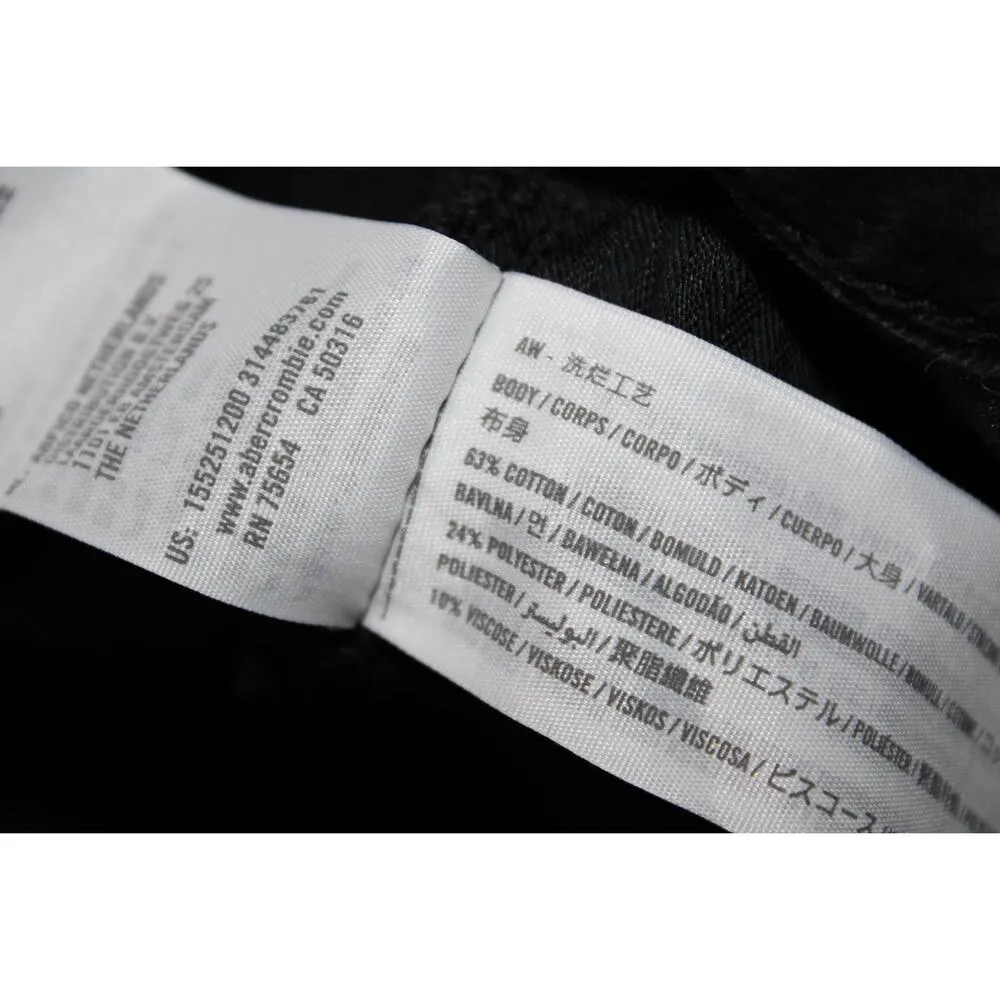 Abercrombie & Fitch The Super Skinny Ankle Mid Rise Black Denim Jeans Size 35 20 - Image 4