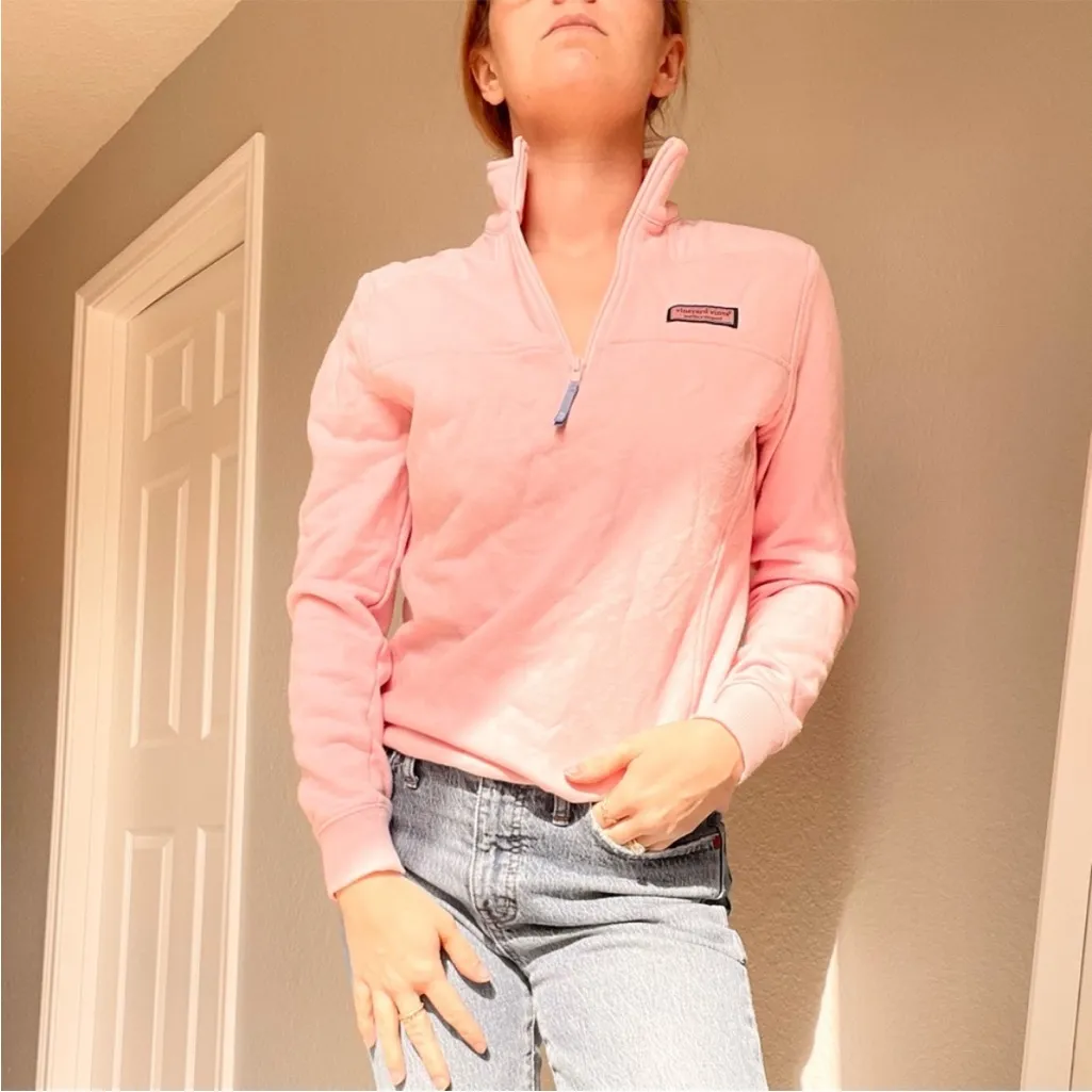 Vineyard Vines Light Pink Half-Zip Sweatshirt - Image 4