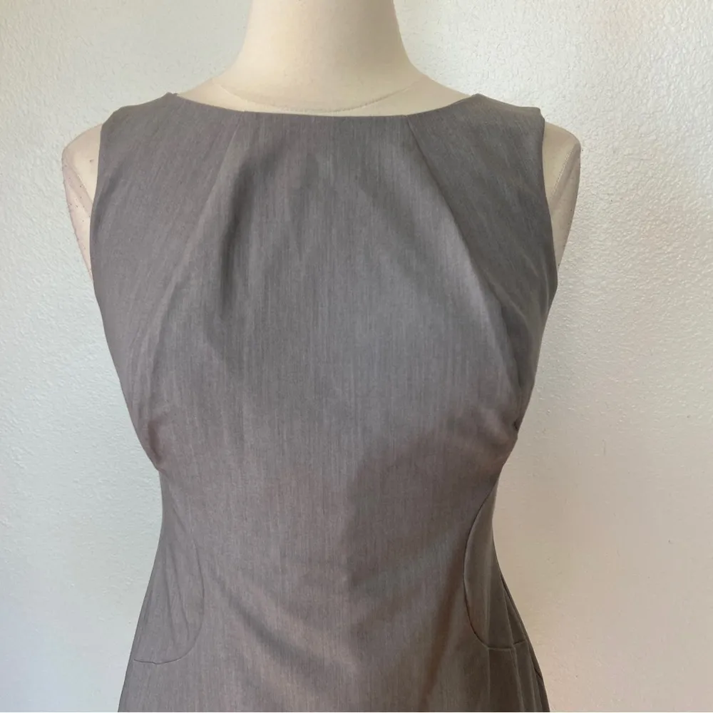 Solid Grey Sleeveless Sheath Dress - Image 5