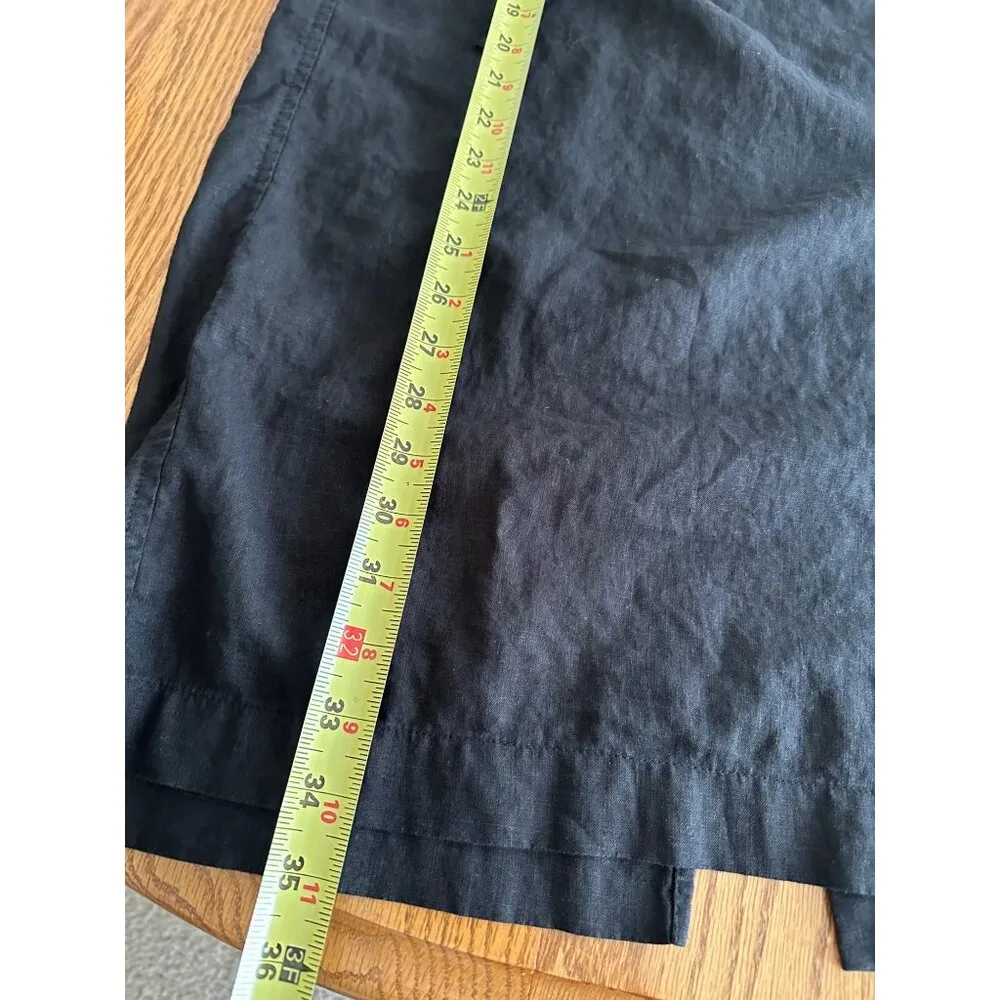 Black Elastic Waist Midi Skirt With Drawstring & Back Slit - Image 12