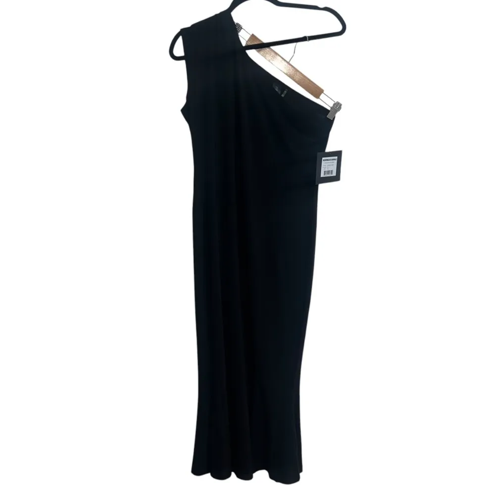 NEW NWT Norma Kamali One Shoulder Fishtail Midcalf Midi Dress In Black - Image 5