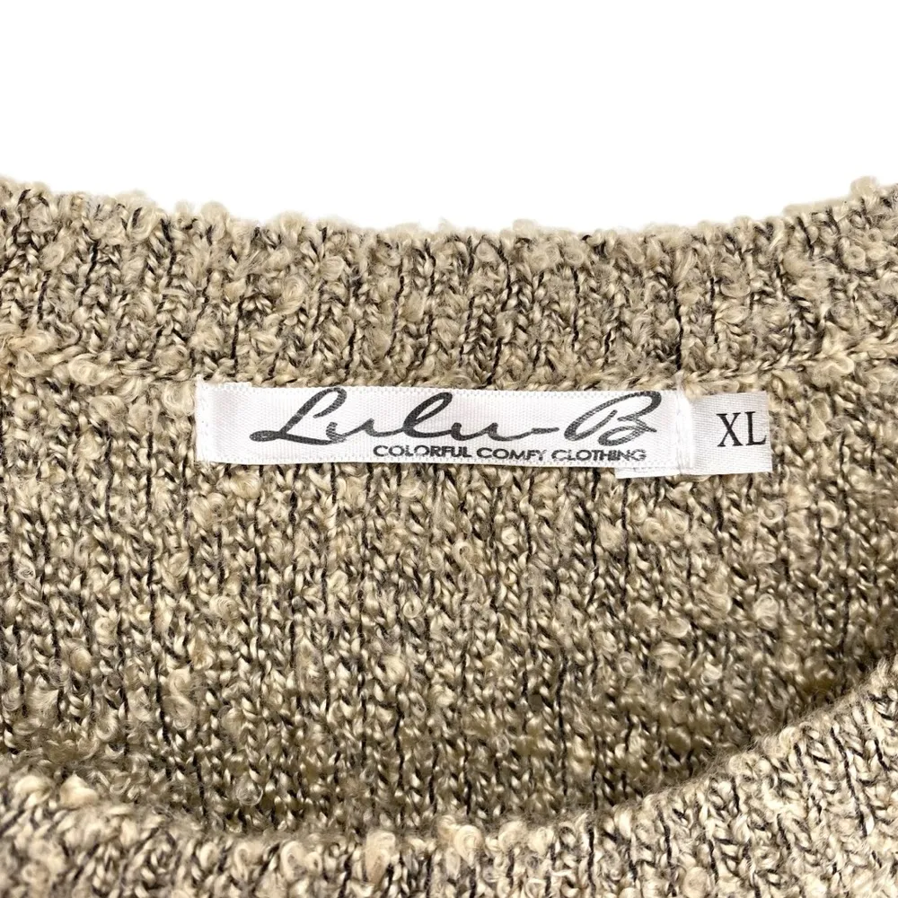 Lulu B Sweater Popcorn Knit Layered Long Tunic Comfy Pullover Tan Size XL - Image 6