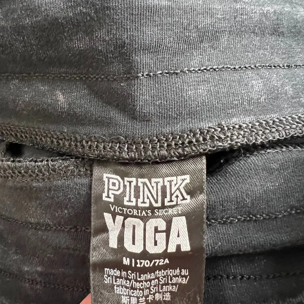 PINK - Victoria's Secret Victoria Secret Pink Dark Heathered Gray Moto Style Legging, Size Medium - Image 9