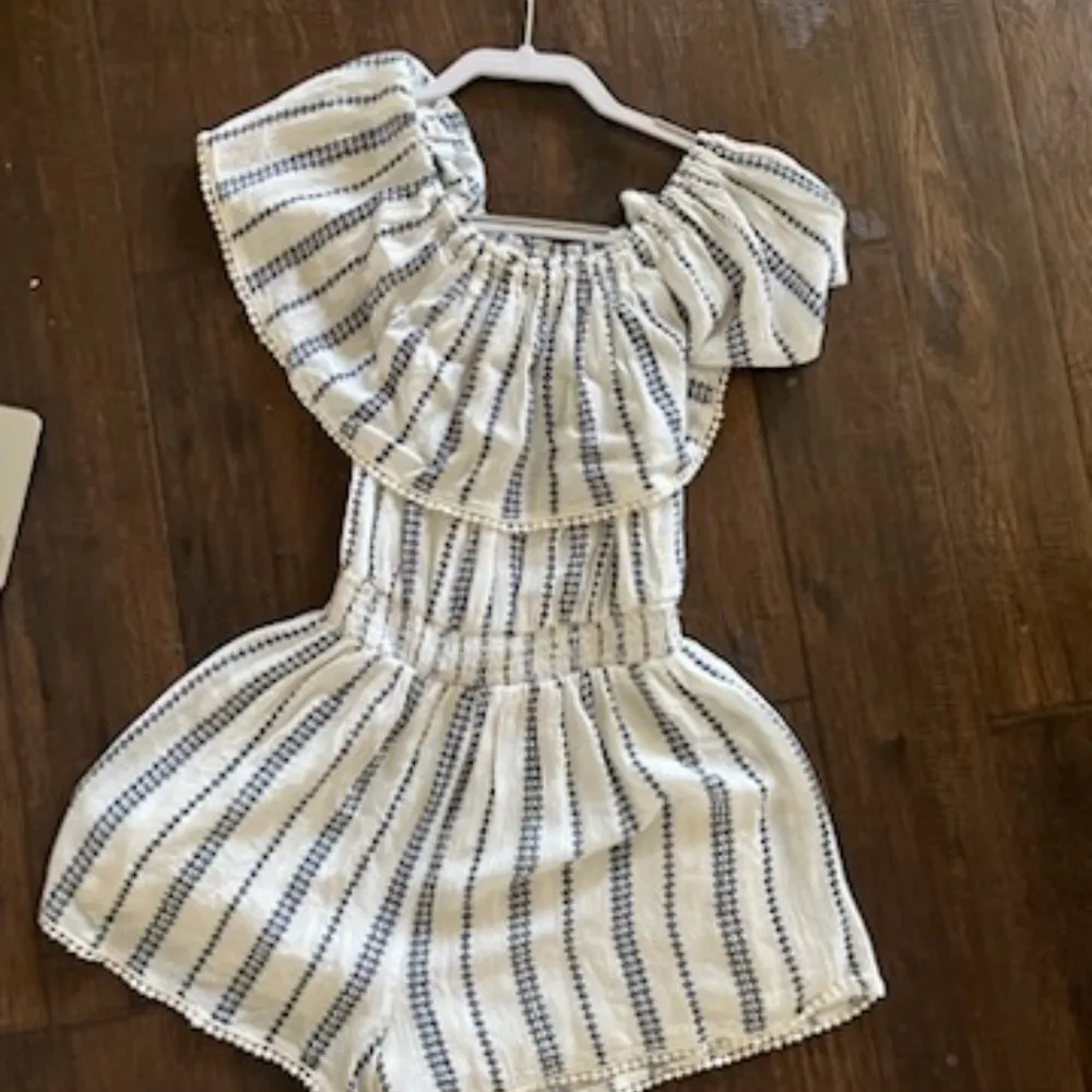 Lulu's See Ya White Print Off The Shoulder Romper - Image 4