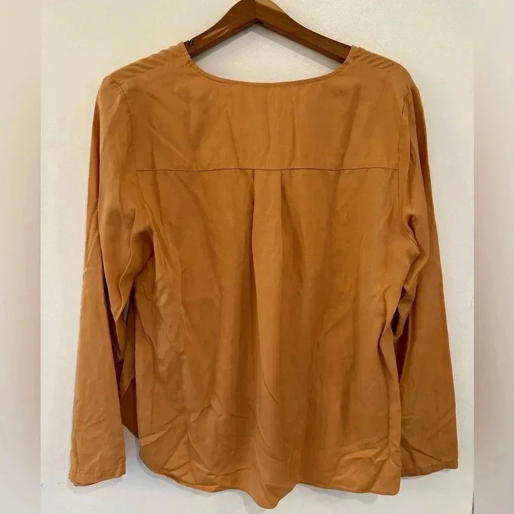 Cremieux 100% Lyocell Tencel Nicole Women’s Blouse Large Mustard - Image 5