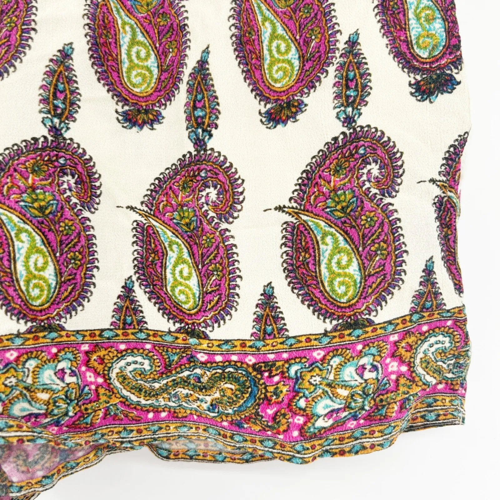 Anthropologie Ett:Twa Womens Boho Lounge Paisley Scarf Print Shorts Size S - Image 4