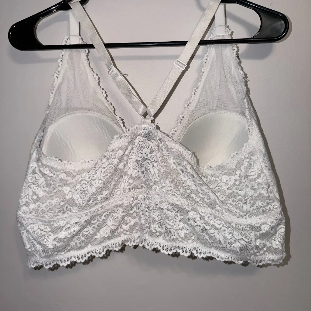 Torrid Size 2X 18/20 White Lace Bralette Wireless Plus Size Soft - Image 6