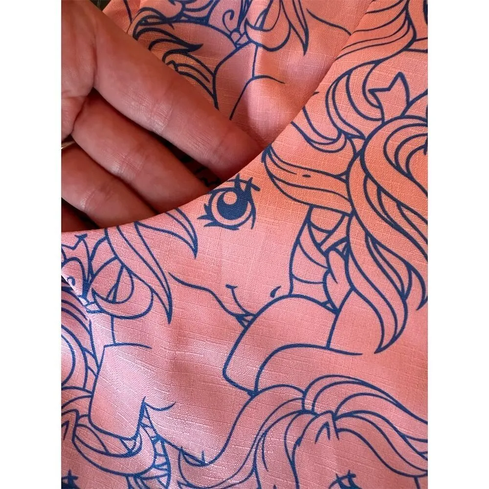 Unique Vintage x My Little Pony Pink & Blue Pony Print Romper Size Small - Image 5