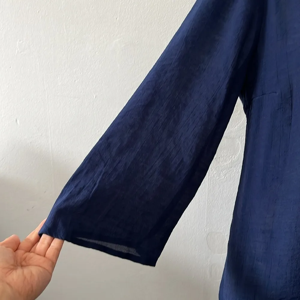 NWT Kona sol blue white Aztec v neck tassel 3/4 sleeve swimsuit coverup size S - Image 3