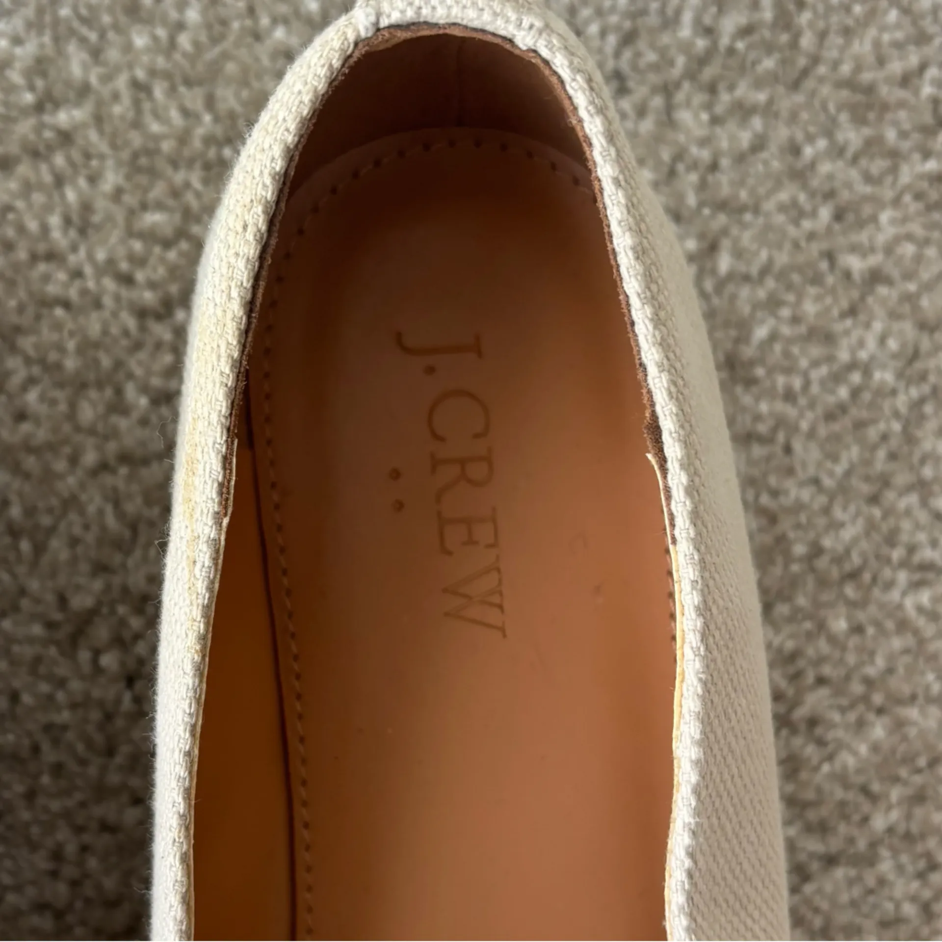 J. Crew Tropical Embroidered Tan Espadrilles Slip On Loafer Palm Tree Cocktail - Image 3