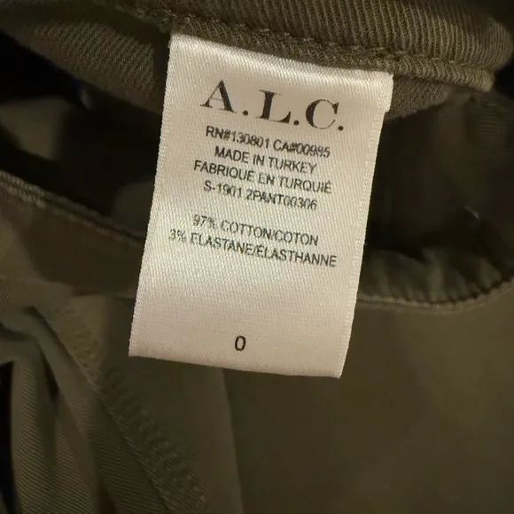A.L.C. Wide Leg Sailor Pants in Army‎ Green size 0 - Image 5