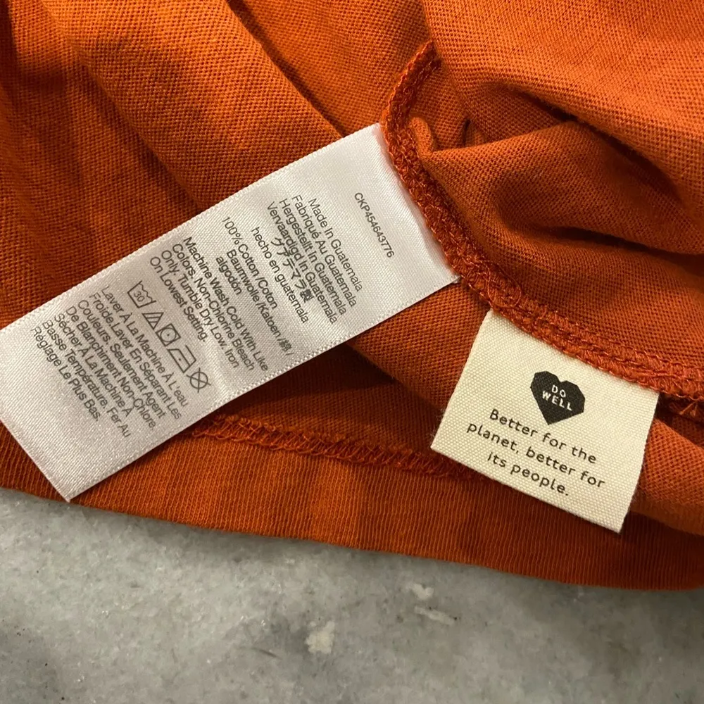 NWOT Madewell Size XXS Burnt Orange Short Sleeve Crew Split Hem Pocket Tee Shirt - Image 6