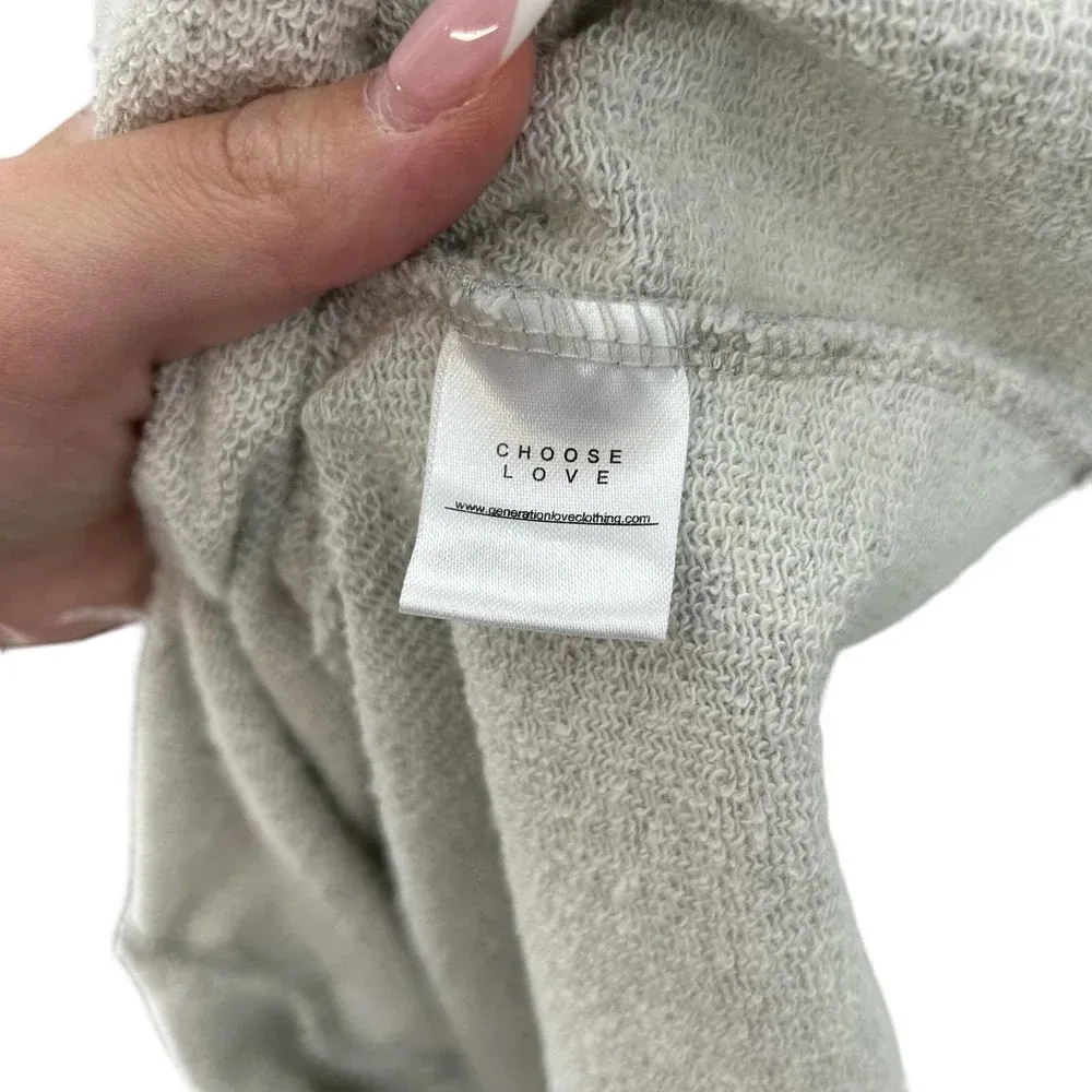 Generation Love Laurie Lace-Up Pullover Sweatshirt Gray Size Small - Image 6