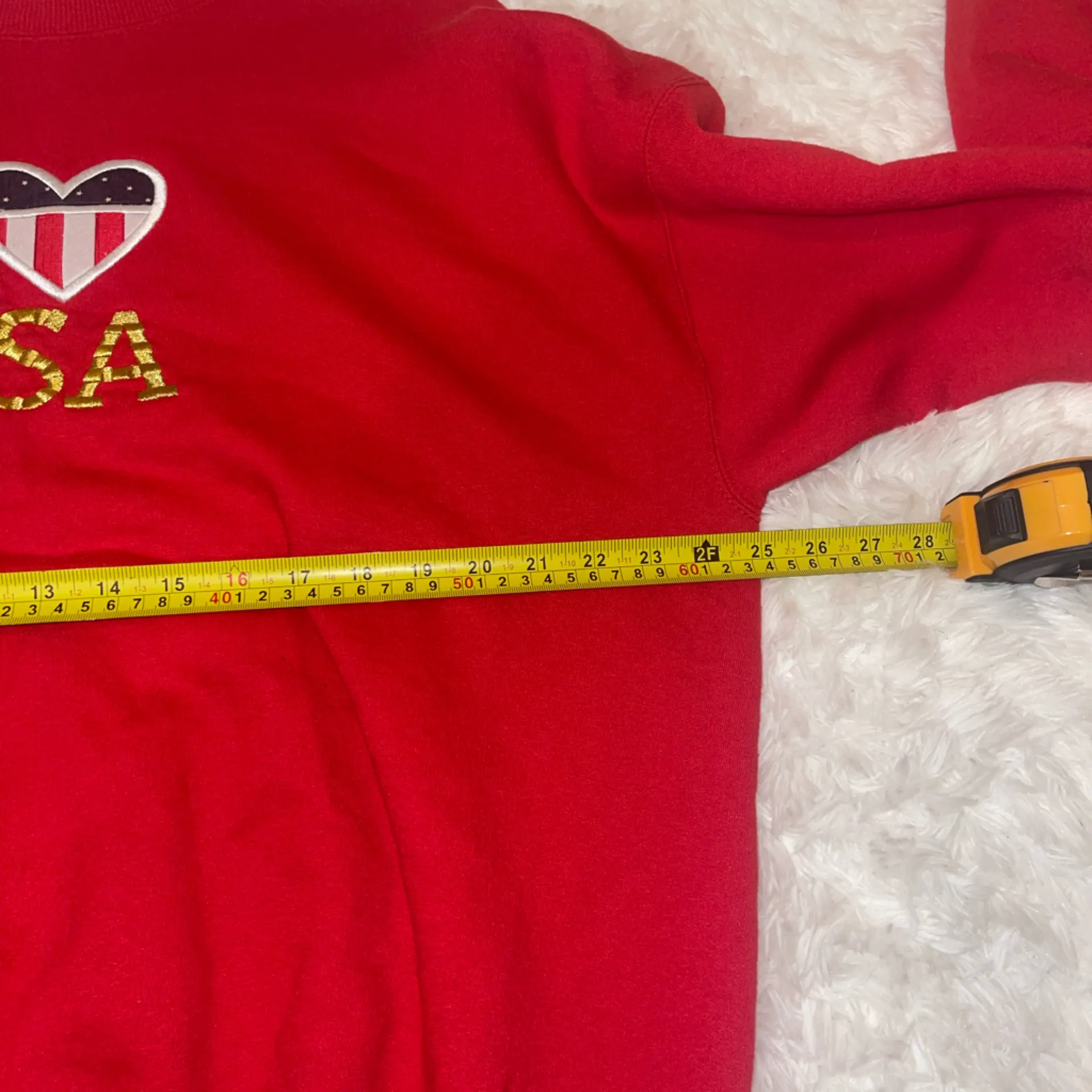 Vintage red I love the USA crew neck long sleeve sweatshirt top shirt size XL - Image 5