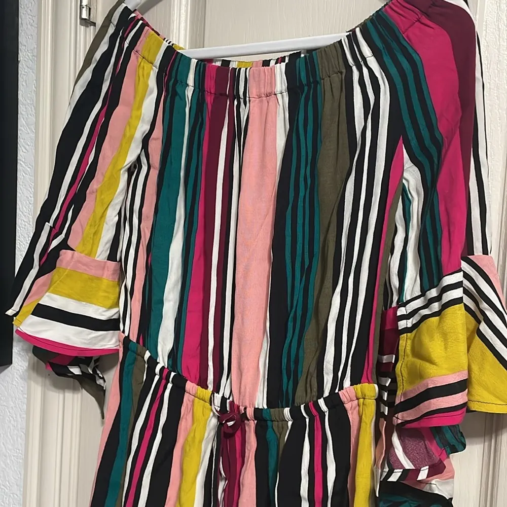 Express Colorful Striped Romper - Image 4