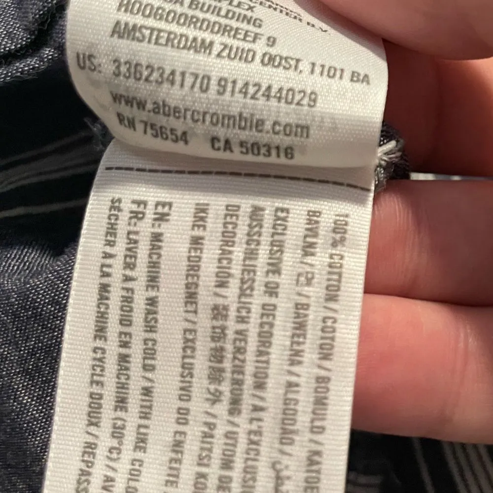 Hollister Striped Crop Top XS Ruffle Sleeves Linen Cotton - Image 8