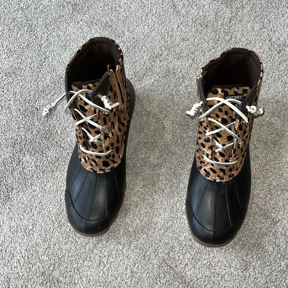 NEW Sperry Women's, Syren Gulf Duck Boot Brown Animal Print - Image 8