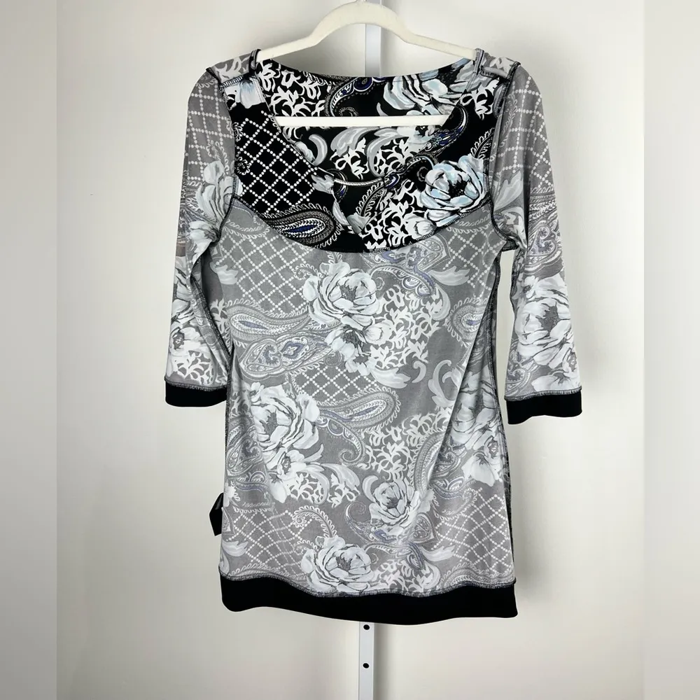 White House Black Market Floral & Paisley Print Dress - Size M - Metallic - Image 13