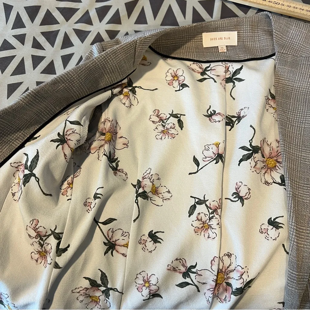 Skies Are Blue Raja Printed Collarless Blazer Womens Size XS - Image 4