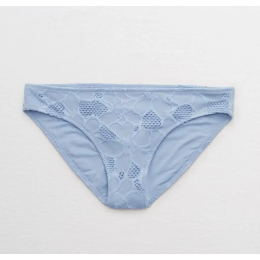 NWT Aerie Jacquard Bikini Bottom Women's Monaco Blue Swim Beach Surfing Size M - Image 2