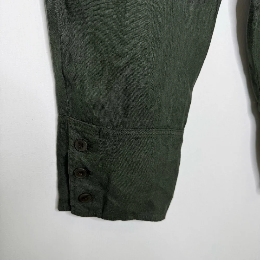 Wrap London 100% Linen Green Pants Taper Straight Women’s Size US 14 / UK 18 - Image 7
