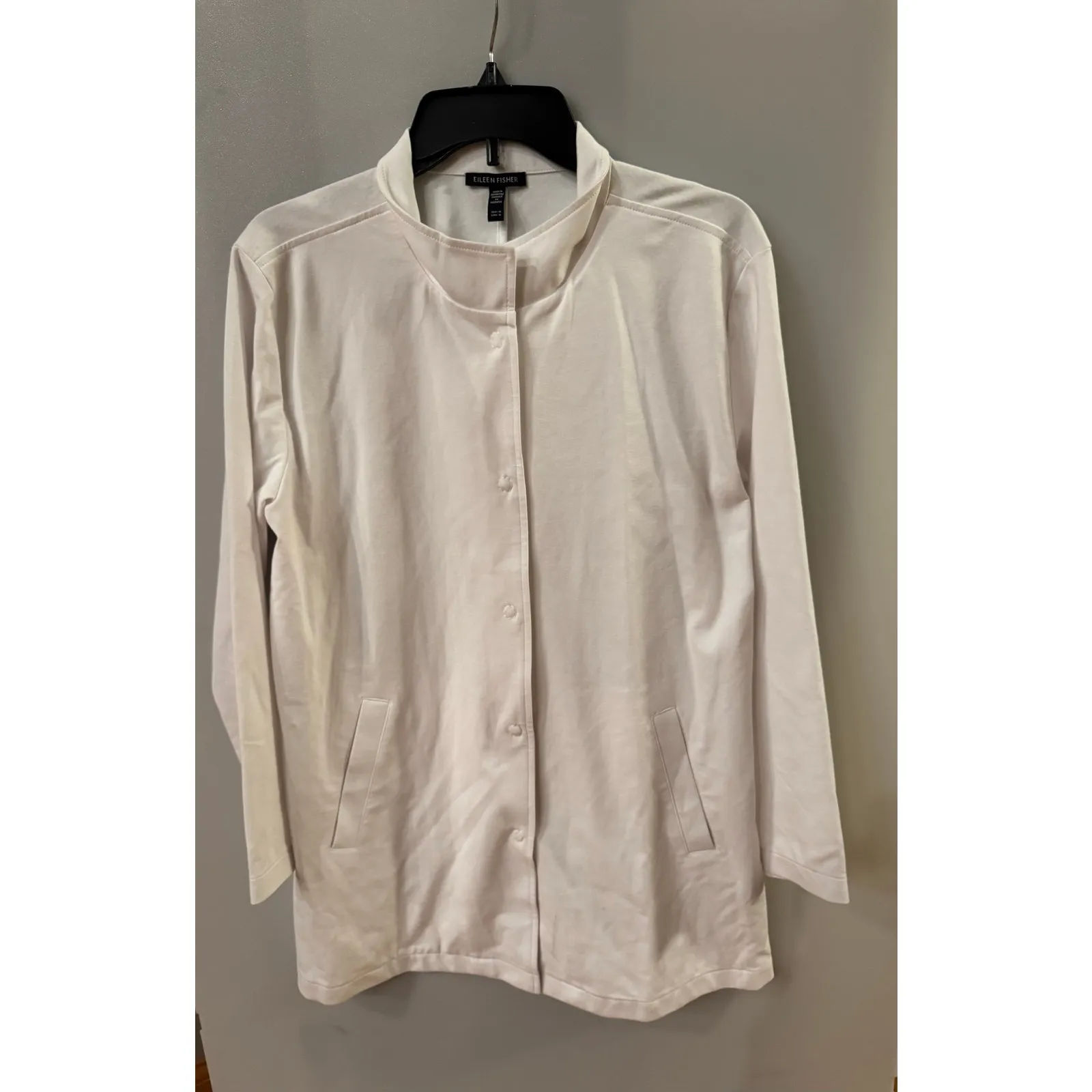 Eileen Fisher Organic Cotton Blend Long Jacket - Medium - Image 4