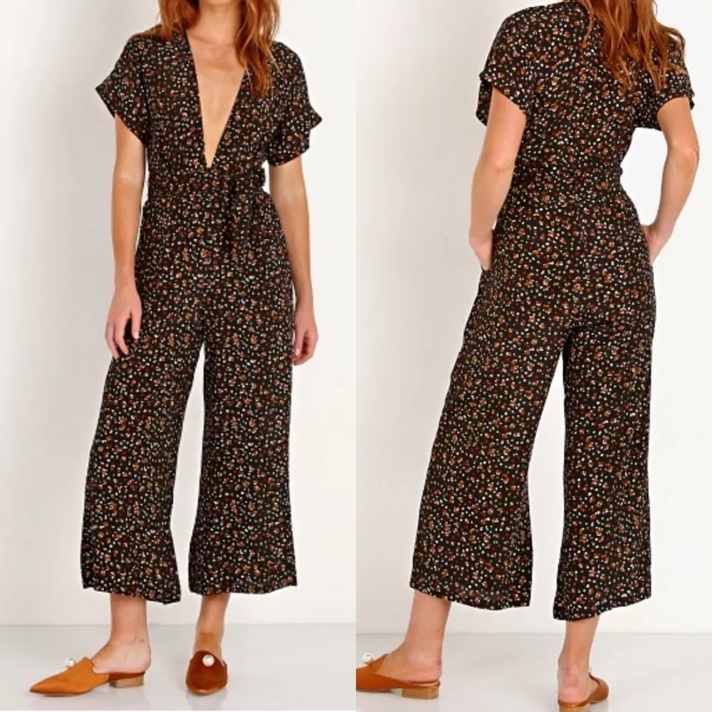 Faithfull The Brand Alena Wide Leg Culotte Jumpsuit La Contrie Ditsy Floral - Image 4