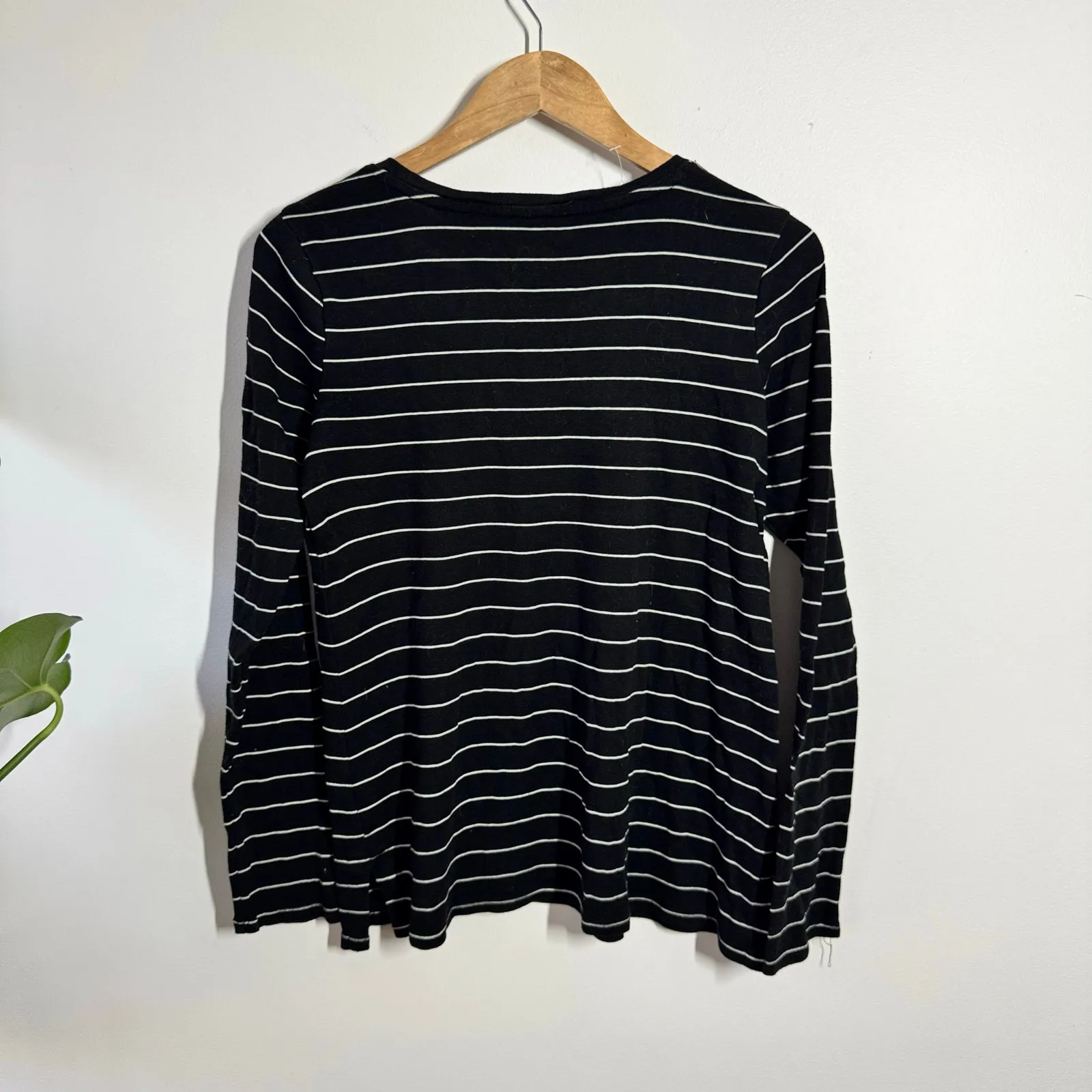 J.Jill Lot 2 Pima Cotton Long Sleeve Tshirt Women S Blue Blach White Stripe Crew - Image 5