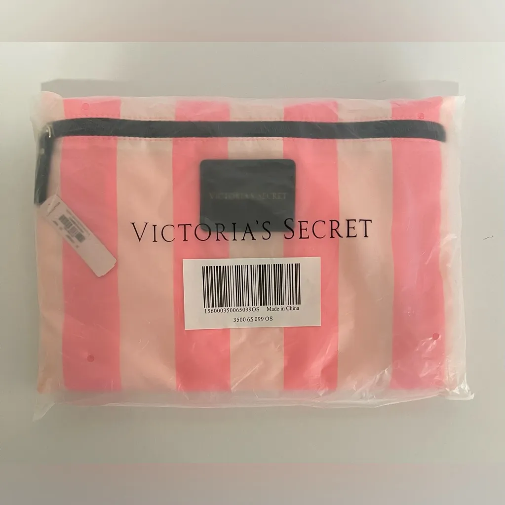 NEW Victoria’s Secret Pink Striped Bag Set. - Image 2