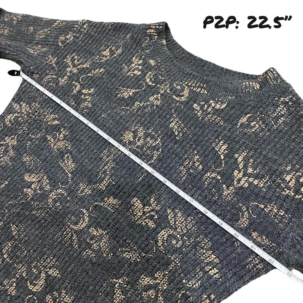 Stitches & Stripes X Revolve Gray Wool Blend Rose Gold Patterned Sweater • Small - Image 4