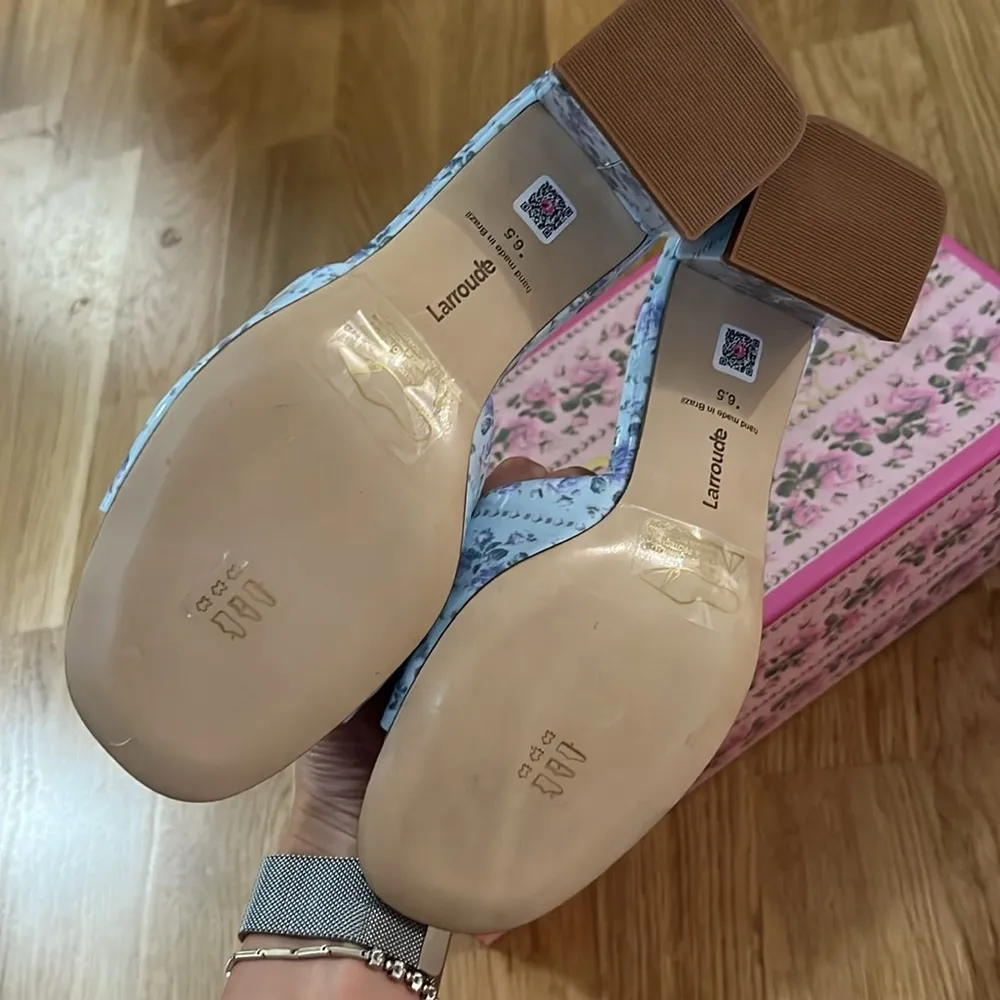 NWT LoveShackFancy x Larroude Brigitte Mule in CERULIAN BLUE - Image 4