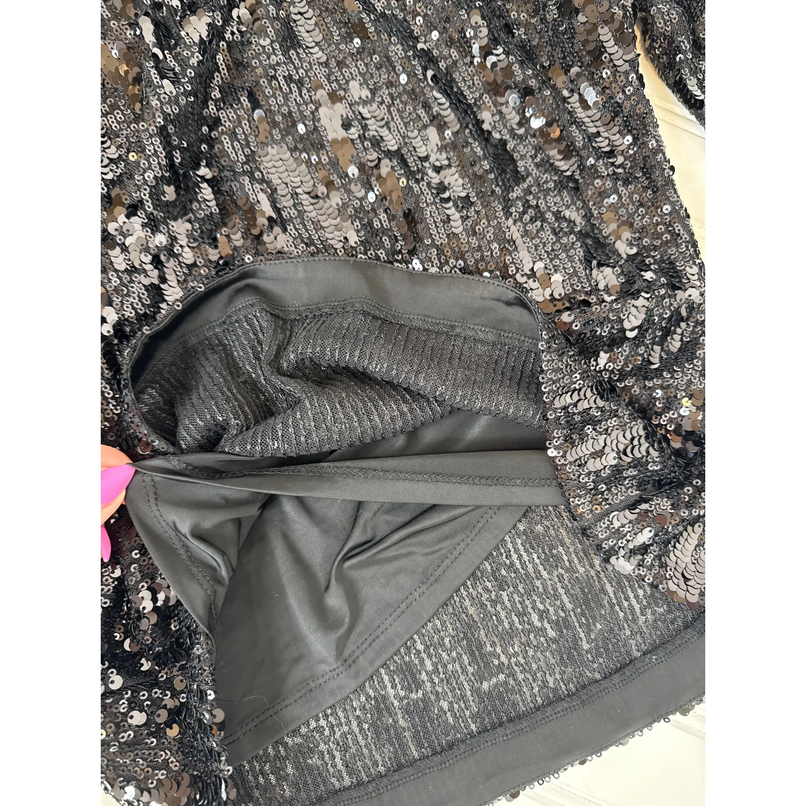 NWT Ramy Brooke Black Nicole Sequined Top Glam Elegant Sleek Party Womens Sz S - Image 6