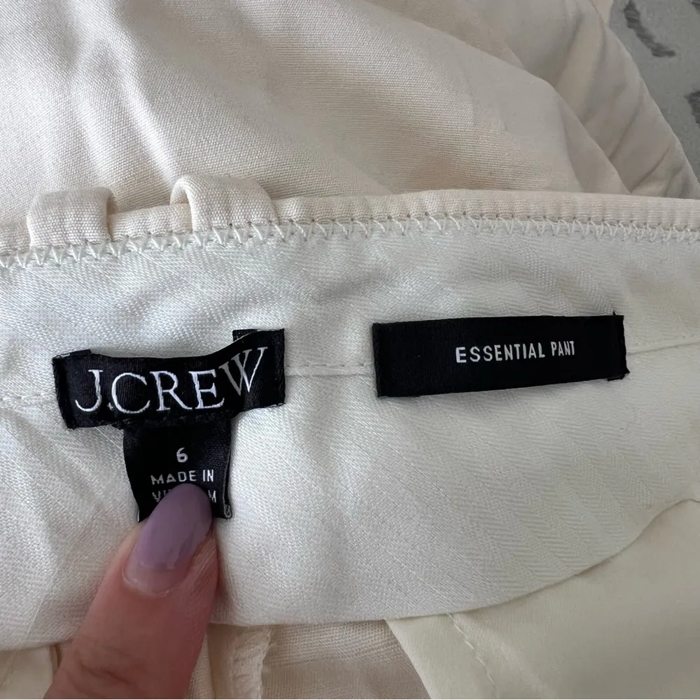 J. Crew Women's Essential pant in city twill Soft Ivory Size 6 NWT - Image 8