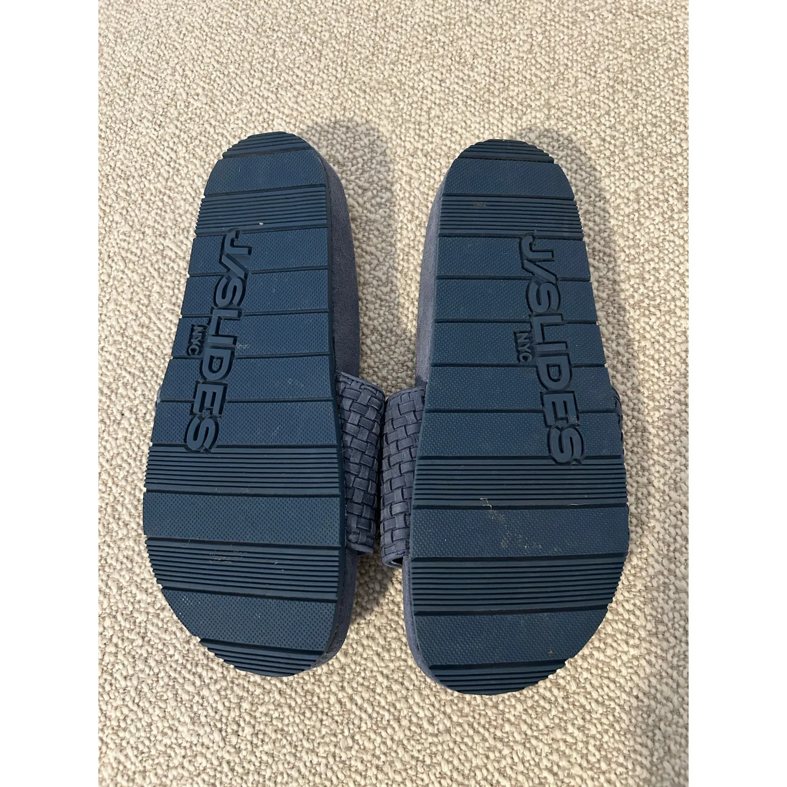 Anthropologie J / Slides Naomi Woven Leather Sandal EUC Slate Blue 6 - Image 6