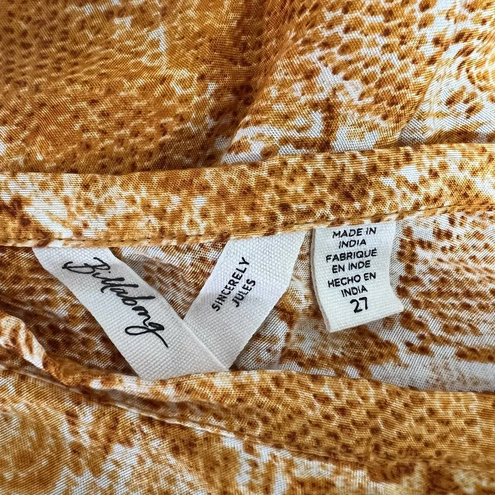 Billabong x Sincerely Jules Mango Snake Print Short and Free Mini Skirt Size 27 - Image 6