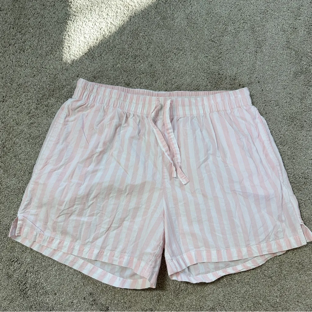 Papinelle Women’s Cotton Stripe Shirting Longsleeve Boxer PJ Set in Pink White S - Image 7