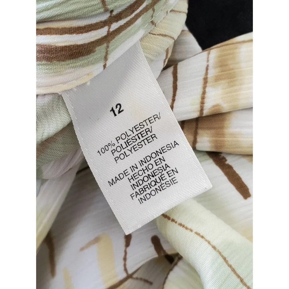 Alfred Dunner Women's Beige Polyester Collared Short Sleeve Button Down Shirt 12 - Image 8