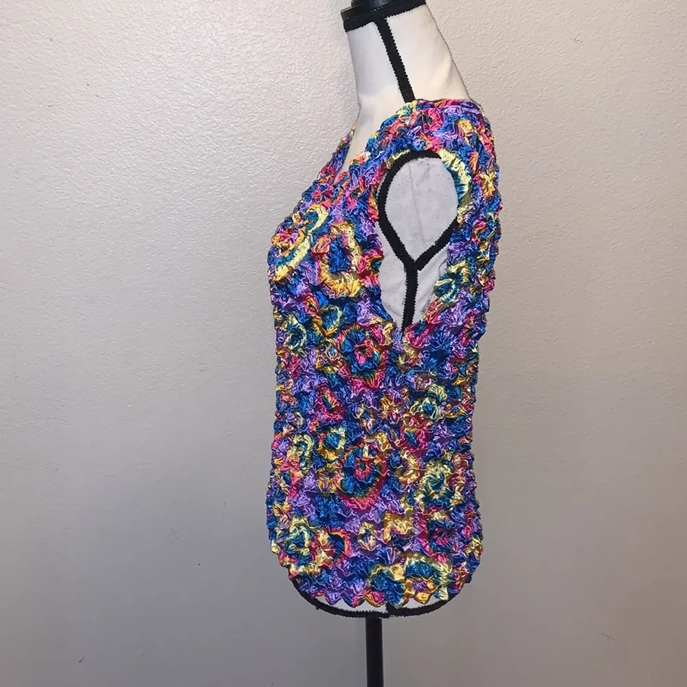 F.C Psychedelic tie dye crinkle top Pink Size undefined - Image 5