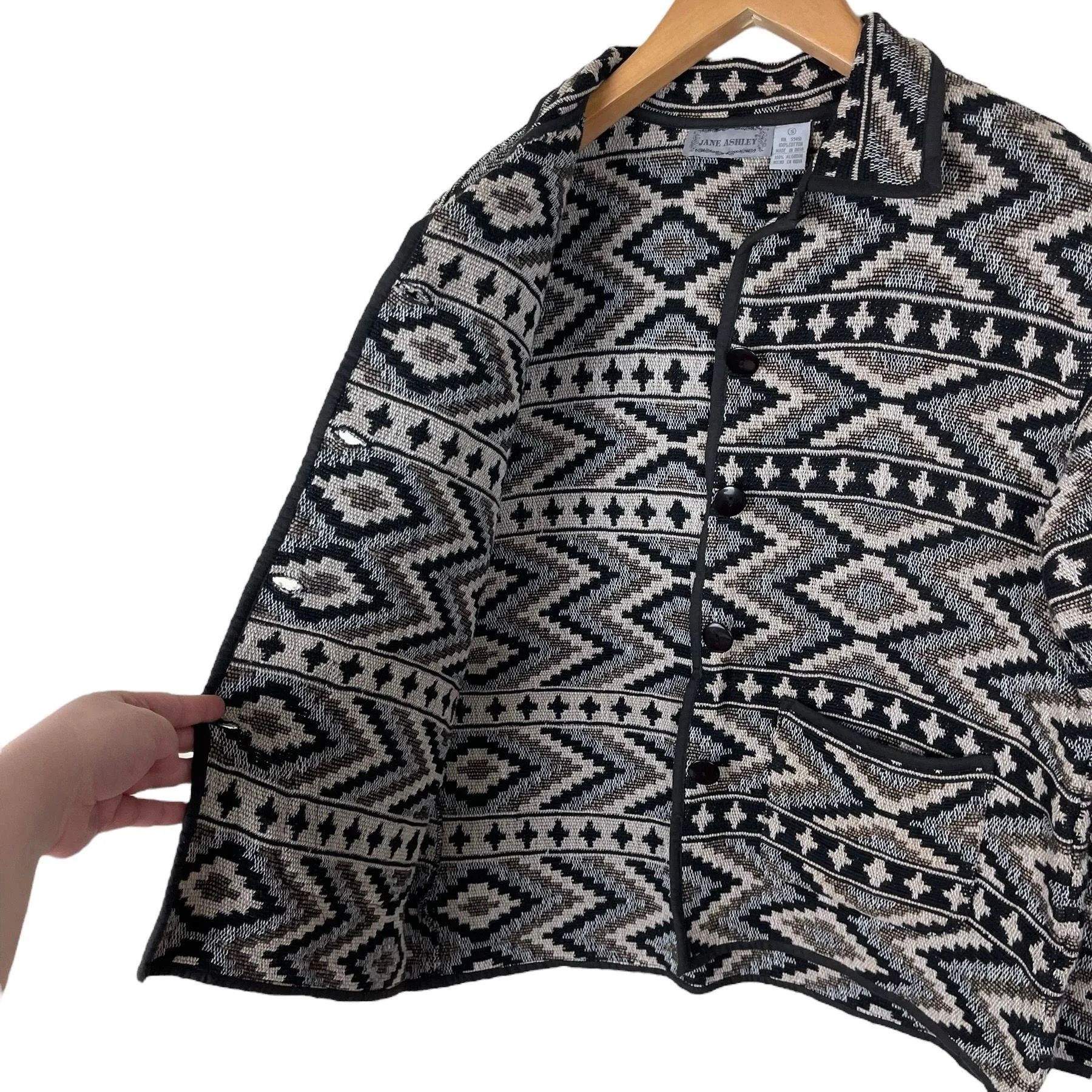 Vintage Jane Ashley Western Aztec Cowgirl Tapestry Boxy Barn Jacket Womens Small - Image 5