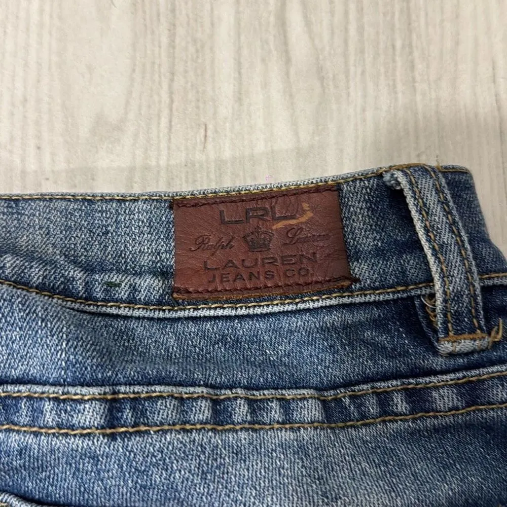 Lauren Ralph lauren cotton jeans size 6   Unique green trim design - Image 7