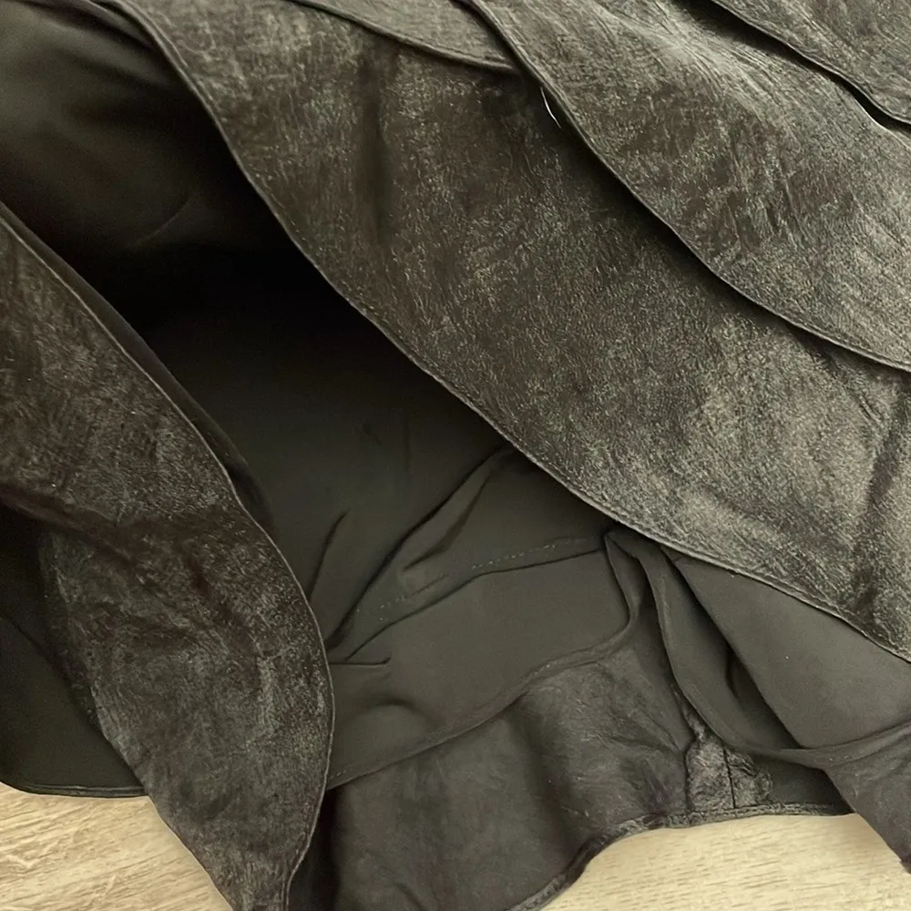 Niteline Black Shimmer Sleeveless Shutter Tiered Dress Size 12 - Image 9