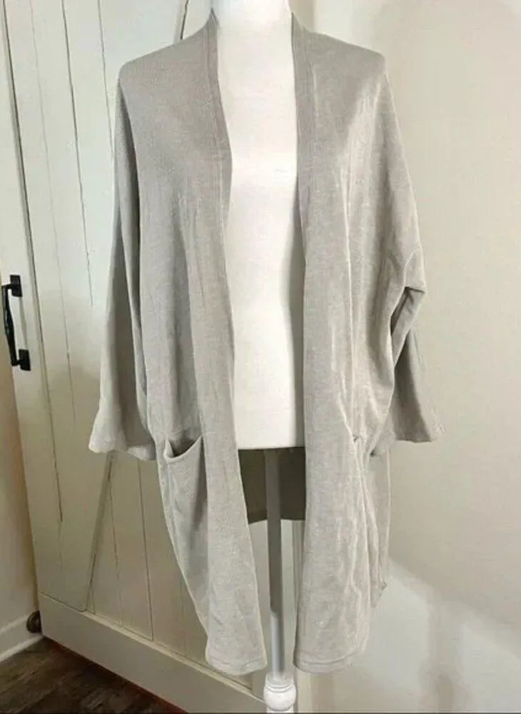 Donni Anthropologie Gray Stripe Cardigan One Size - Image 6