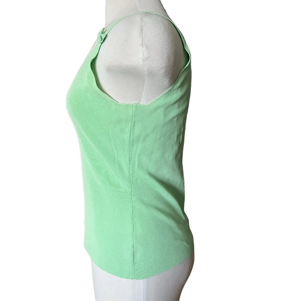 INC International Concepts Tank Top Green With Bow Accents Knit Size XL - Image 5