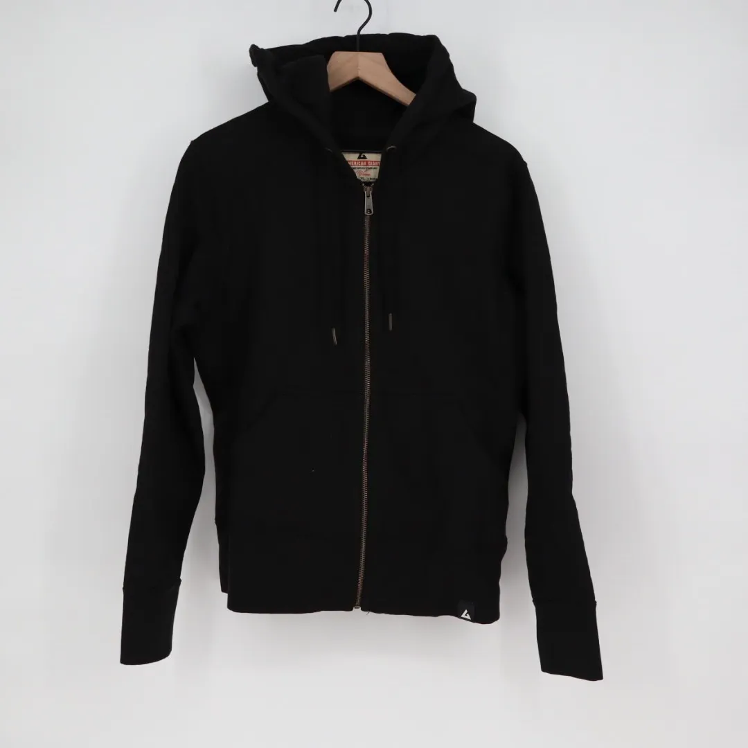 American Giant Women's Classic Full Zip USA Embroidery Made In USA Size XL Black - Image 2