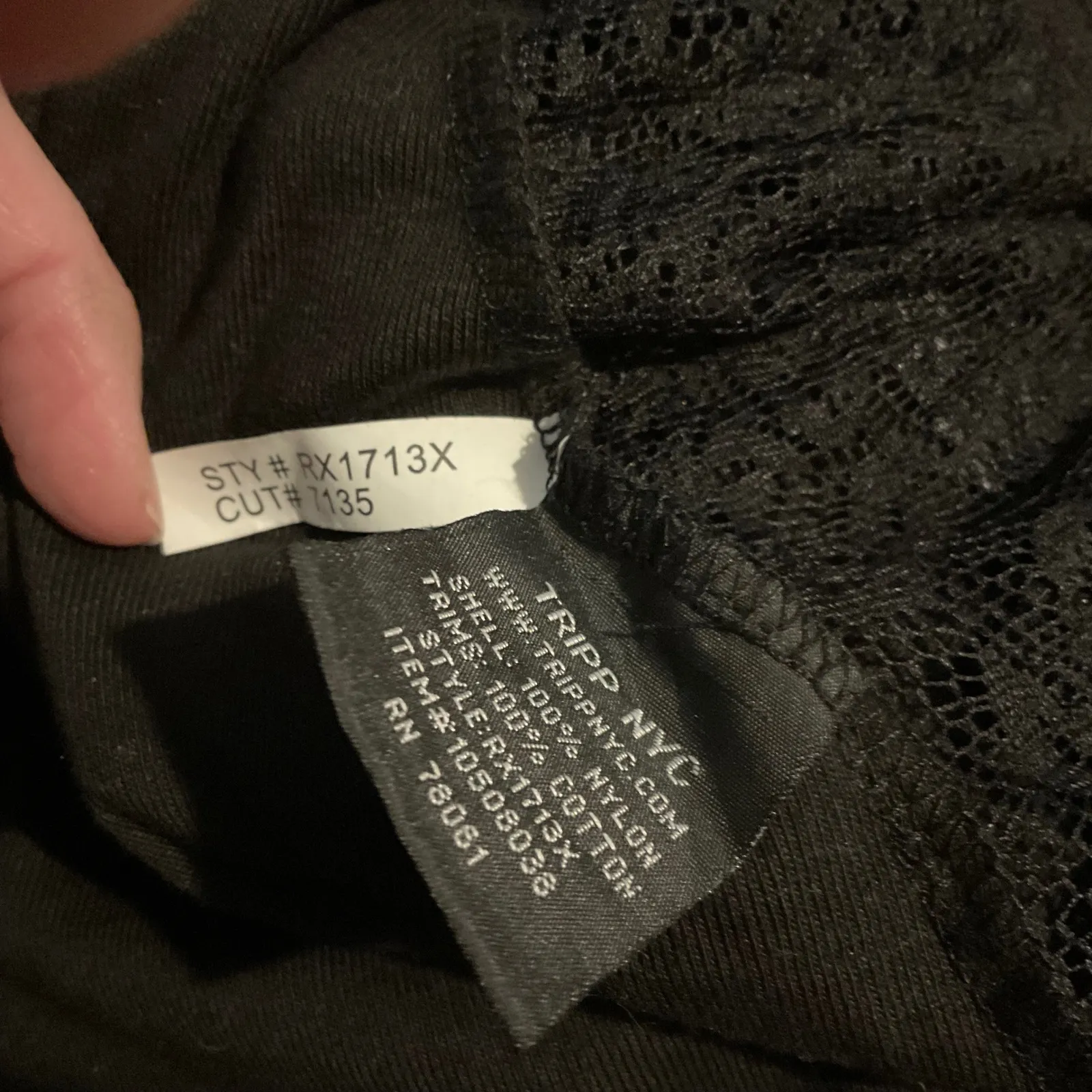 Tripp NYC Black‎ Lace Corset Hoodie Zip Up Long Sleeve Women's Size 1 - Image 2