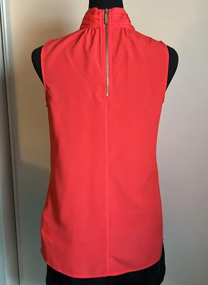 MICHAEL Michael Kors Sleeveless Pleated Turtleneck Blouse Scarf Embellished - Image 4