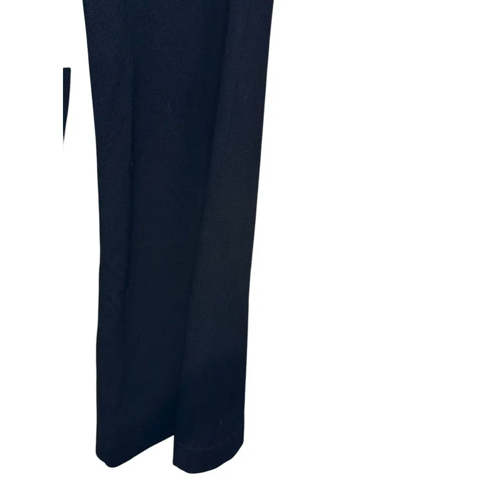 Anthropologie Women Pants Flared Leg Flat Front Pleated Stretch Navy Blue‎ Sz.30 - Image 2
