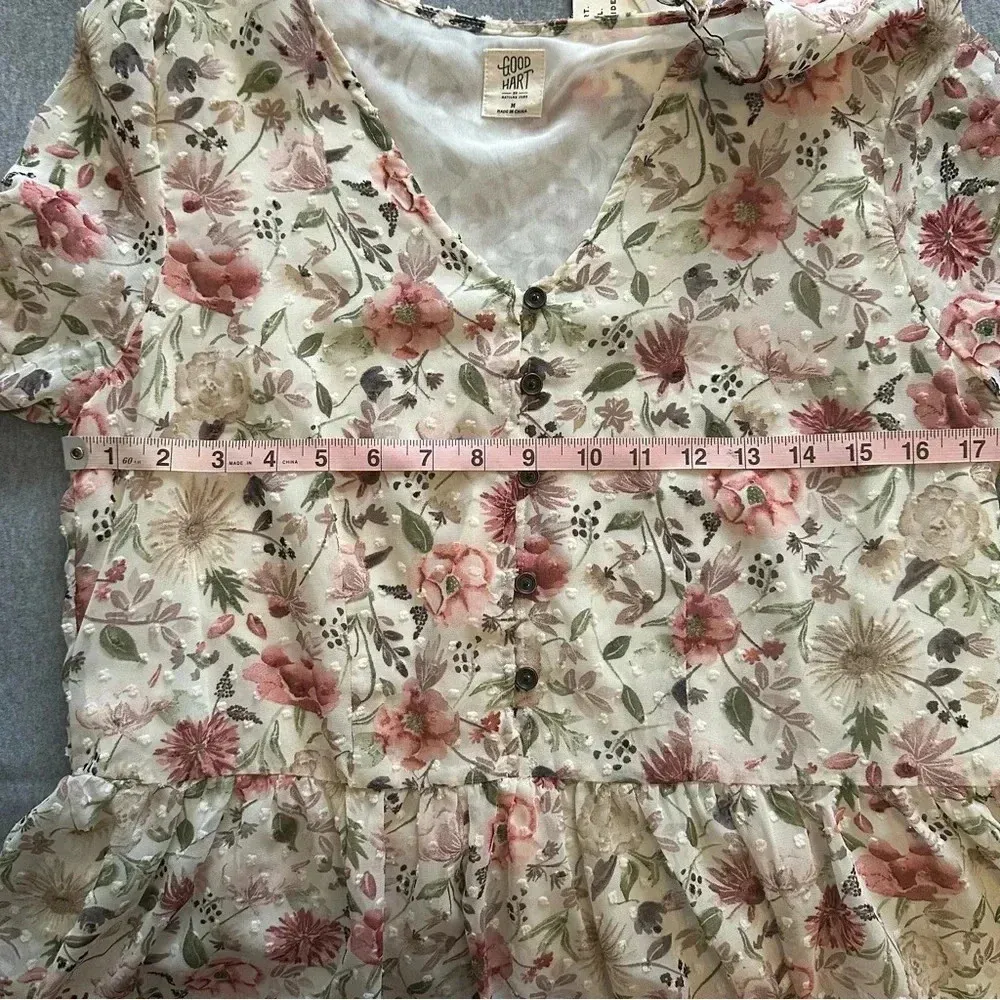 NWT Good Hart by Matilda Jane Zilker blouse cream floral size M - Image 5